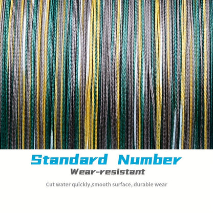 8-Strand Braided Fishing Line 1094 Yards – Zero Stretch, Abrasion Resistant Superline | 10LB–100LB | Gray, Green, Blue Camo, Green Camo