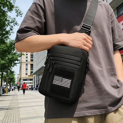 CCW Shoulder Bag Tactical Concealed Carry Bag for Men with Chest Holster Multiple Compartments EDC Sling Bag for Daily Use Shooting Range Hiking Outdoor Activities Black