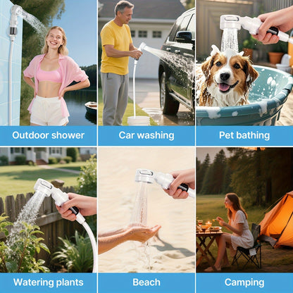 Portable Outdoor Shower Pump 4-in-1 Set | IPX7 Waterproof Camping