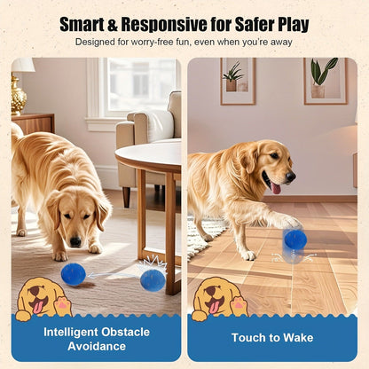 Automatic Moving Dog Ball Toy - Smart Motion-Activated Rolling & Rotating Ball for Medium Large Dogs, E-TPU Durable Bouncy Enrichment Toy for Dog Stimulation & Solo Interactive Play
