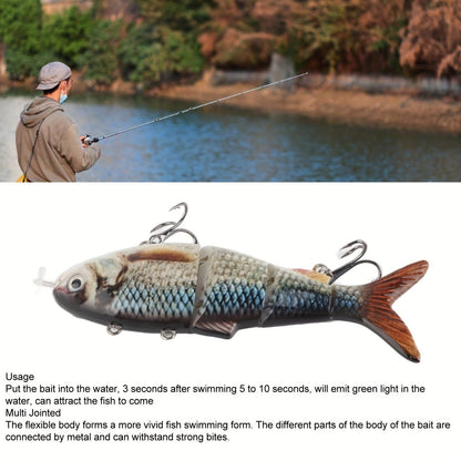 Electric Robotic Swimbait with USB Rechargeable LED Light – Multi-Jointed Wobbler Swimming Fishing Bait, Realistic Robot Fish Lure for Bass Pike Perch, Ice Fishing & Winter Fishing Gift for Men