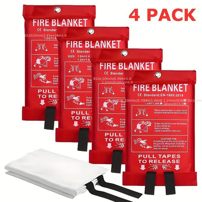 Fiberglass Fire Blanket for Home Kitchen Camping – Emergency Fireproof Blanket, Flame Retardant Heat Resistant, 39x39 Inch – 1/2/4/8/12 Pack
