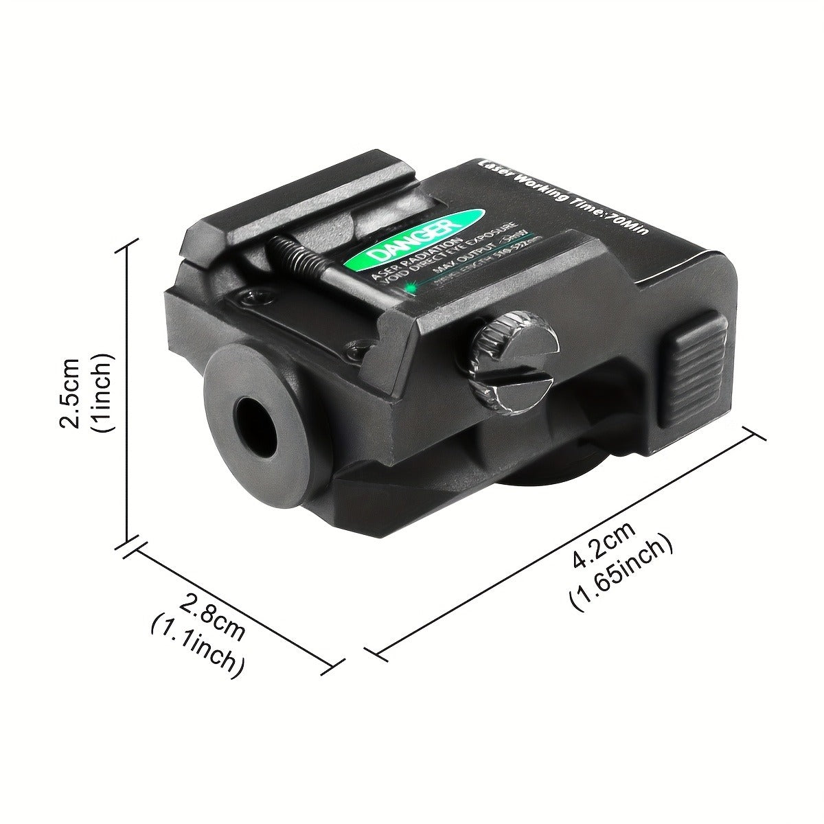 Compact Green Laser Sight Magnetic USB Charging Ambidextrous Low Profile 20mm Picatinny Rail for Handgun Pistol Airgun 150-300m Range PA66 Nylon