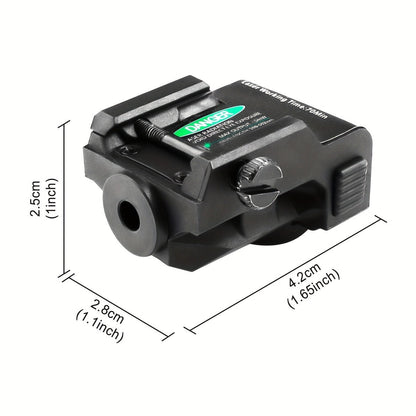 Compact Green Laser Sight Magnetic USB Charging Ambidextrous Low Profile 20mm Picatinny Rail for Handgun Pistol Airgun 150-300m Range PA66 Nylon