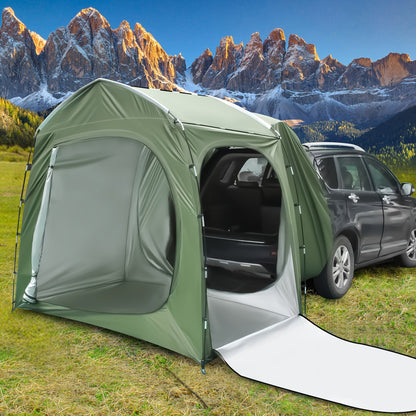 SUV Tent for Camping 5 Person Car Camping Tent Waterproof Tailgate Tent Easy Setup with Porch Awning for Outdoor Road Trip Family Camping Black Gray Navy Green