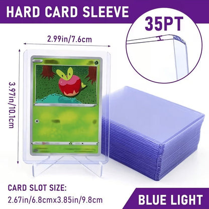 Card Protector Sleeves Top Loading PVC 50 or 100 Pack Waterproof Scratch Bend Moisture Resistant Durable Card Sleeves for TCG Gaming Baseball Football Sports Cards Star Photo Cards Storage and Organization