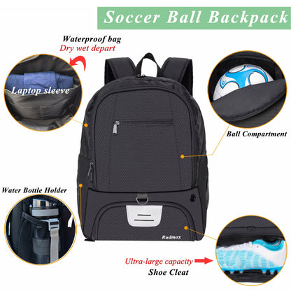 Soccer Ball Backpack – Sports Bag with Cleat & Ball Compartment