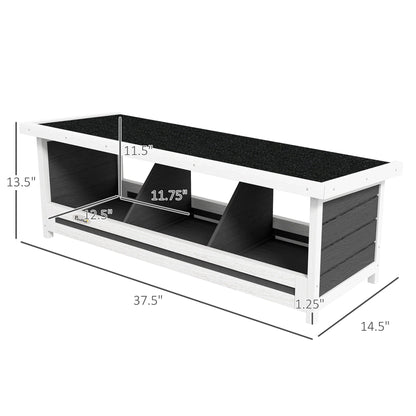 Chicken Nesting Box 3 Hole Wood Laying Box with Asphalt Roof for Hens, Indoor Outdoor Chicken Coop Nesting Boxes Fits Up to 3 Chickens, 37.5" L Weather-Resistant Fir Wood Hen House, Gray