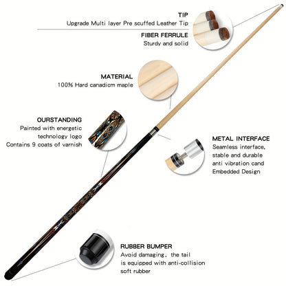 Premium Maple Pool Cue Stick 13mm – Unisex Professional Billiard Cue for Training & Play, 3 Color Options + 3-in-1 Cue Tool & Training Balls Available – Great Christmas & Holiday Gift
