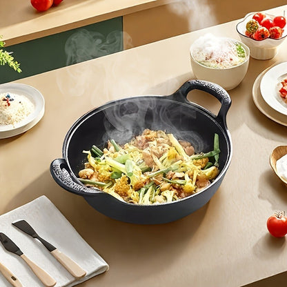 Cast Iron Frying Pan 20cm Pre-Seasoned with Dual Handles - Non-Stick Oven Safe Skillet for Outdoor BBQ, Camping & Stovetop Cooking - Compact Multi-Functional Cast Iron Skillet