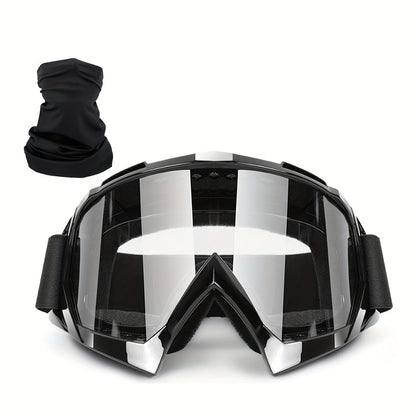 Ski Goggles Set with Black Headband – TPU Frame PC Lens Mirror Coating, Thick Foam Pad, Adjustable Strap, 28+ Color Styles, Adult Snow Goggles for Skiing & Snowboarding, Great Gift