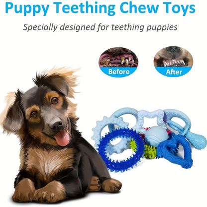 Puppy Toys Set - Assorted Teething & Play Bundle for Small Dogs with Chew Toys, Rope Toys, Treat Balls & Squeaky Toys, 3 or 12 Pack Random Mix, Perfect Christmas Birthday Gift for Puppies