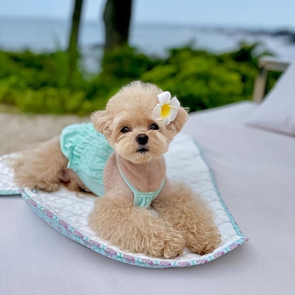 Dog Swimsuit Sky Blue Jumpsuit with Swim Cap – Pet Beach Vacation Outfit Bikini Vest for Dogs & Cats, Summer Swimming Costume, Sizes XS to XL for Small Medium Large Pets