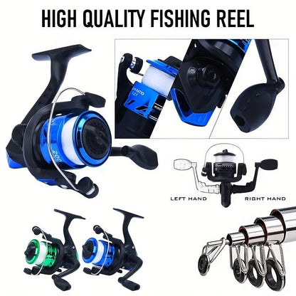 Fishing Rod and Reel Combo Complete Tackle Set with Line Soft Bait & Hooks Fast Action Freshwater Saltwater Fishing Kit for Beginners Adults