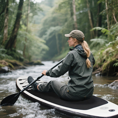 Double-Layer PVC SUP Board 10ft x 33'' Drop-Stitch Inflatable Paddle Board 12-15PSI EVA Deck 3 Fins Full Accessories Kit for Yoga Fishing Surfing Adults