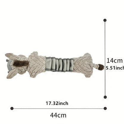 Dog Chew Toy Donkey Plush Squeaky Stretch Toy for Dogs - Durable Soft Stuffed Animal Chew Toy for Small Medium Large Dogs, Textured Spike Design, No Batteries Needed