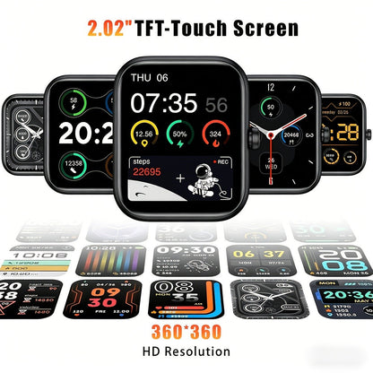 Smart Watch for Men with Call Function, IP68 Waterproof Outdoor Smartwatch 2.02" LED Flashlight, 400mAh Battery, Compass Pedometer Calorie Pressure Monitor Fitness Tracker for iPhone Android