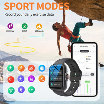Smart Watch with Answer & Make Calls for Women Men – 100+ Sports Modes, Fitness Activity Tracker, Heart Rate Monitor, Pedometer, Compatible with Android & iPhone, Perfect Gift