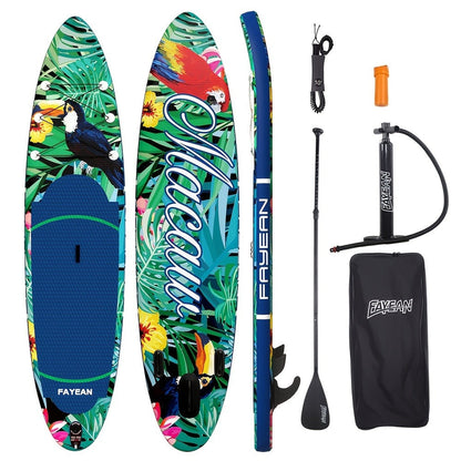 All-Around SUP Board 10.6ft Extra Wide Inflatable Paddle Board 400lbs Capacity with Accessories Safety Leash for Yoga Fishing Surfing All Skill Levels Family