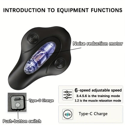 Pelvic Floor Trainer Electric Massage Cushion – 6 Vibration Modes, Wireless Rechargeable, Hip & Leg Muscle Training for Men Women, Home Gym Office Use