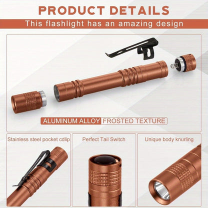 Pen Light Flashlights Bulk Pack with Clip - Mini Slim LED Pocket Torch for Camping, Outdoor, Home & Emergency Use, 5/10/20pcs (Batteries Not Included)