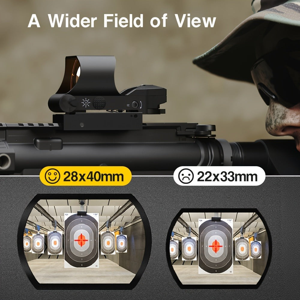 Holographic Red Dot Sight 40mm Lens 4 Reticles Day Night Tactical Scope