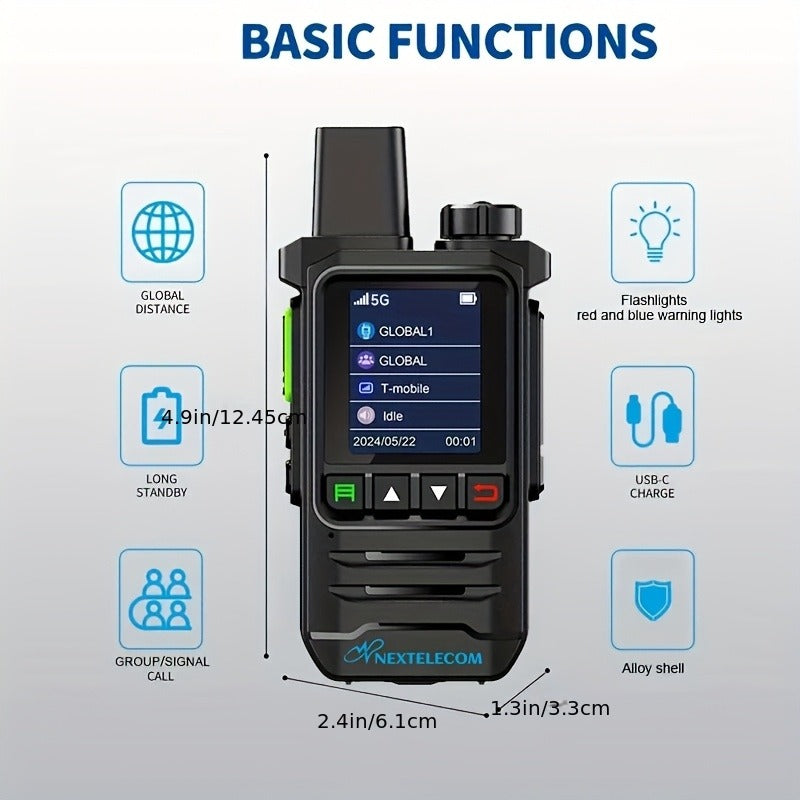 K6 Long Range Walkie Talkies 2 Pack with SIM Cards – 5G Two-Way Radio Set, Ultra-Long Battery Life, Extended Range Two-Way Communication for Field Work, Outdoor Adventures & Long-Distance Use