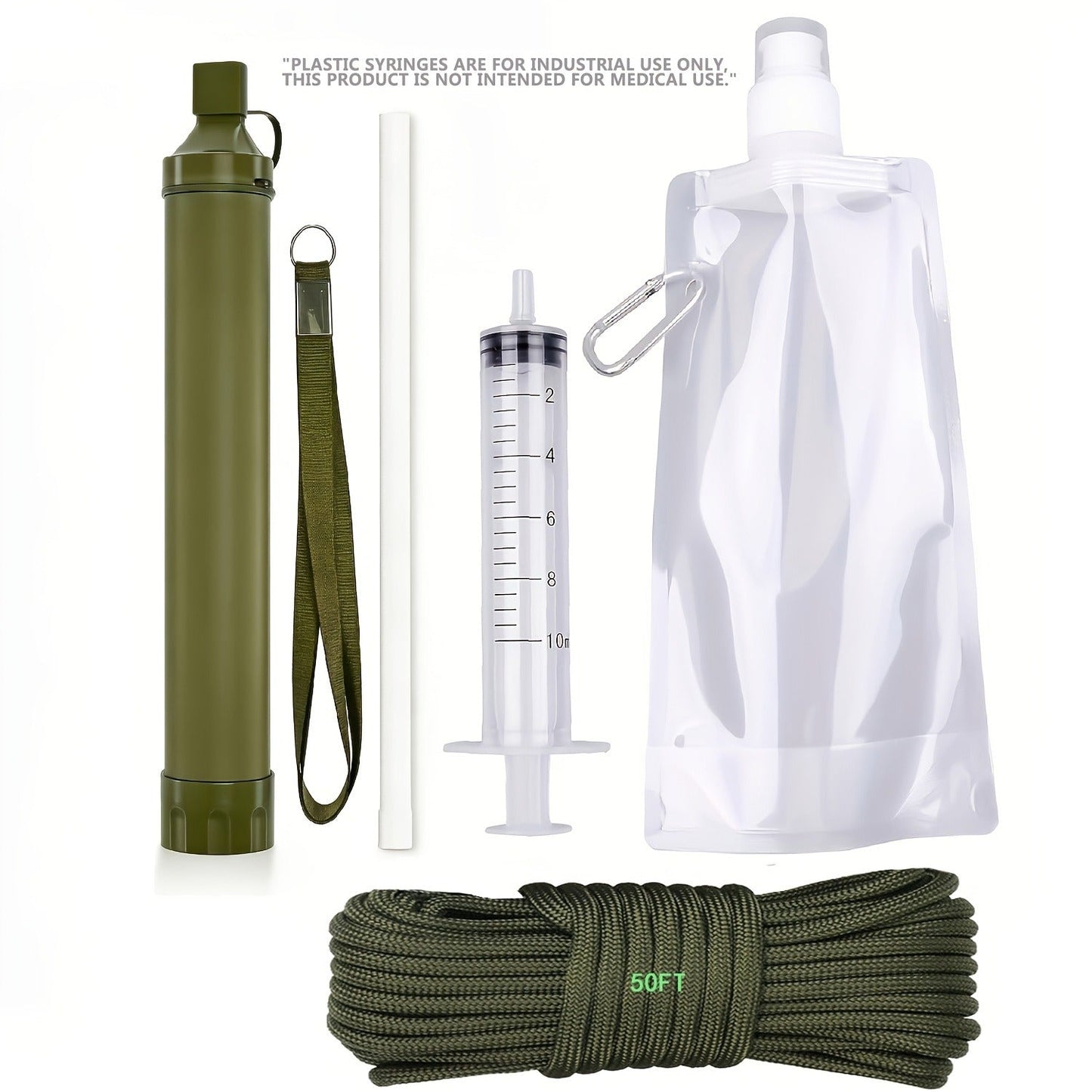 Portable Water Filter Straw for Camping, Hiking & Backpacking – 0.2 Micron Filtration, Filters Up to 10000 Gallons, BPA-Free Survival Water Purifier