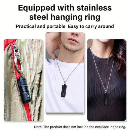 Magnetic EDC Flashlight Tank 007 E16 – Type-C Rechargeable Mini Zoomable LED Torch, Lithium Polymer Battery, Compact Aluminum Alloy Design for Outdoor & Indoor Use