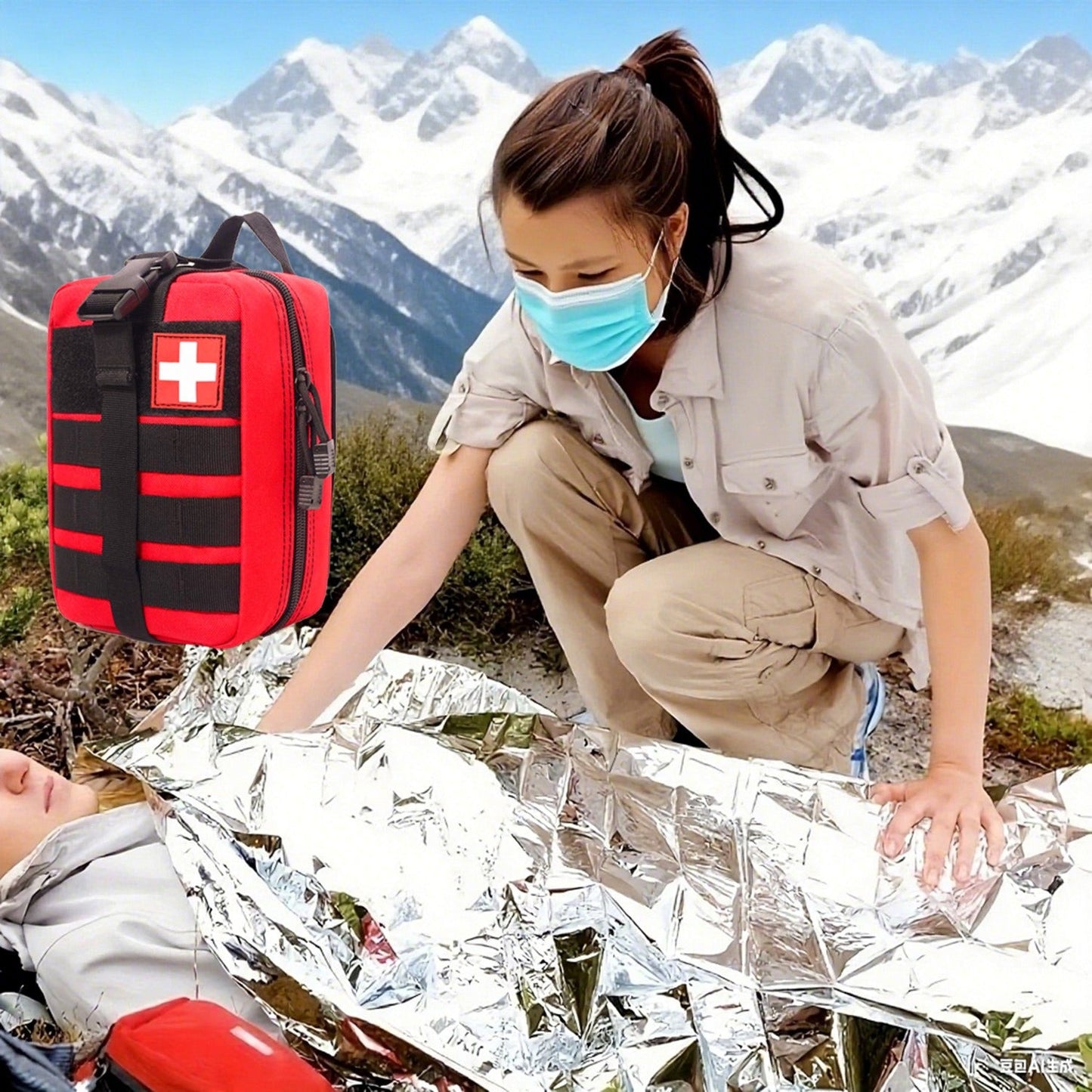 Tactical IFAK First Aid Kit Bag with Tourniquet Scissors Whistle, Portable Emergency Survival Kit for Outdoor Hiking Camping Hunting Car Boat, Multiple Sizes B373 B143 152
