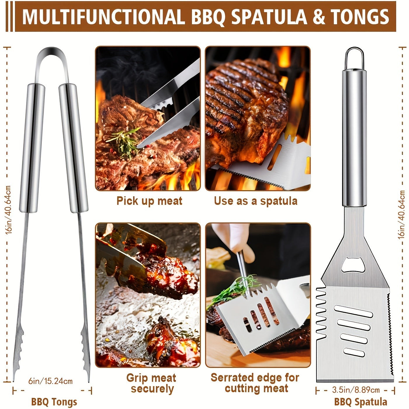 BBQ Grill Tools Set 36 Piece Stainless Steel Grilling Kit with Aluminum Case Heavy Duty Grill Accessories for Backyard BBQ Outdoor Camping Grilling Gifts for Men Dad Birthday Gift