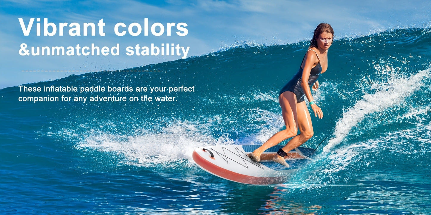Inflatable Stand Up Paddle Board 10'6" x 32" – Non-Slip Deck iSUP with Premium Accessories | Stable & Durable Paddle Board for Fishing, Rowing, Seaside Travel & Outdoor Enthusiasts