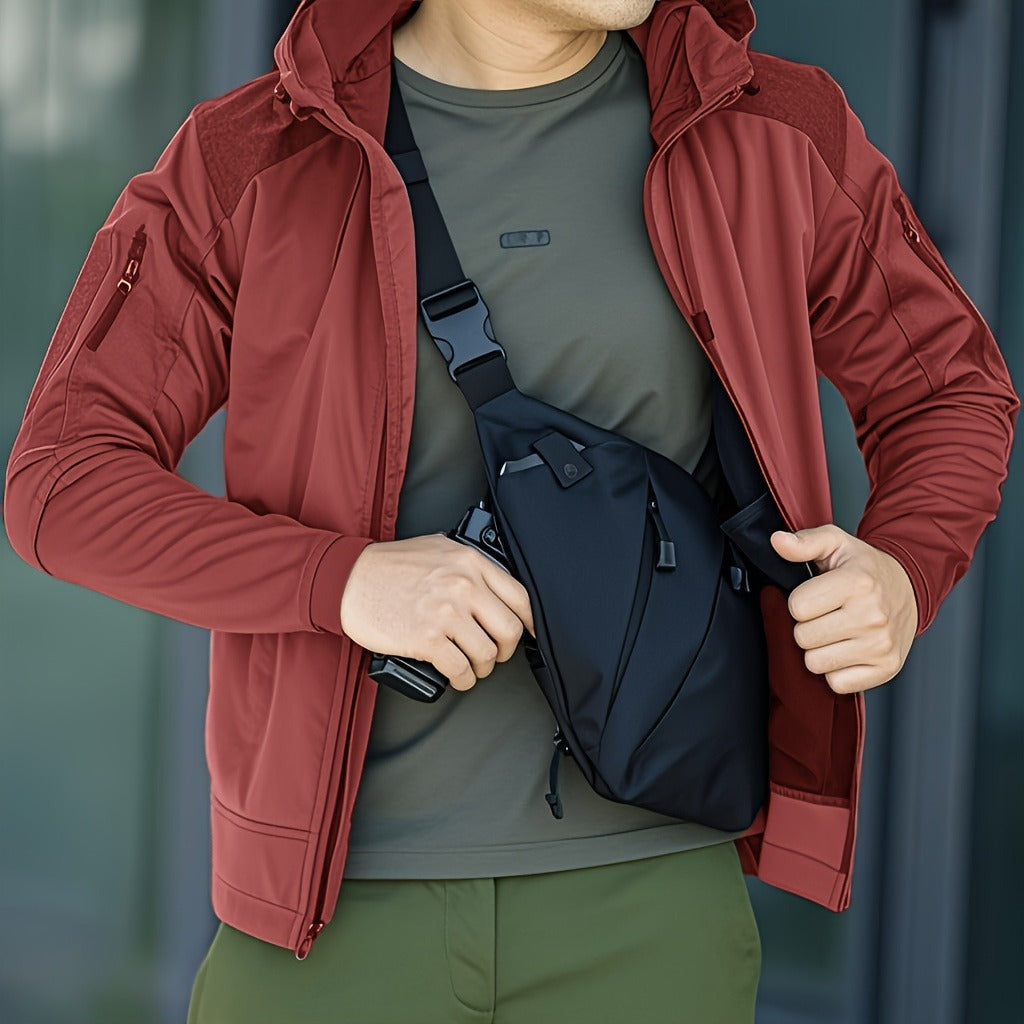 Anti-Theft Sling Bag Men Crossbody Chest Pack Oxford – Lightweight Shoulder Bag with Adjustable Strap, Multiple Compartments & Zipper, Left & Right Hand, Minimalist Travel Bag for Commuting, Hiking & Daily Use