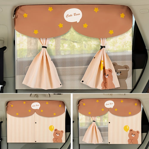 Car Window Shade, Magnetic Double Layer Car Sunshade for Side Windows, Car Window Curtain for Heat/UV Protection