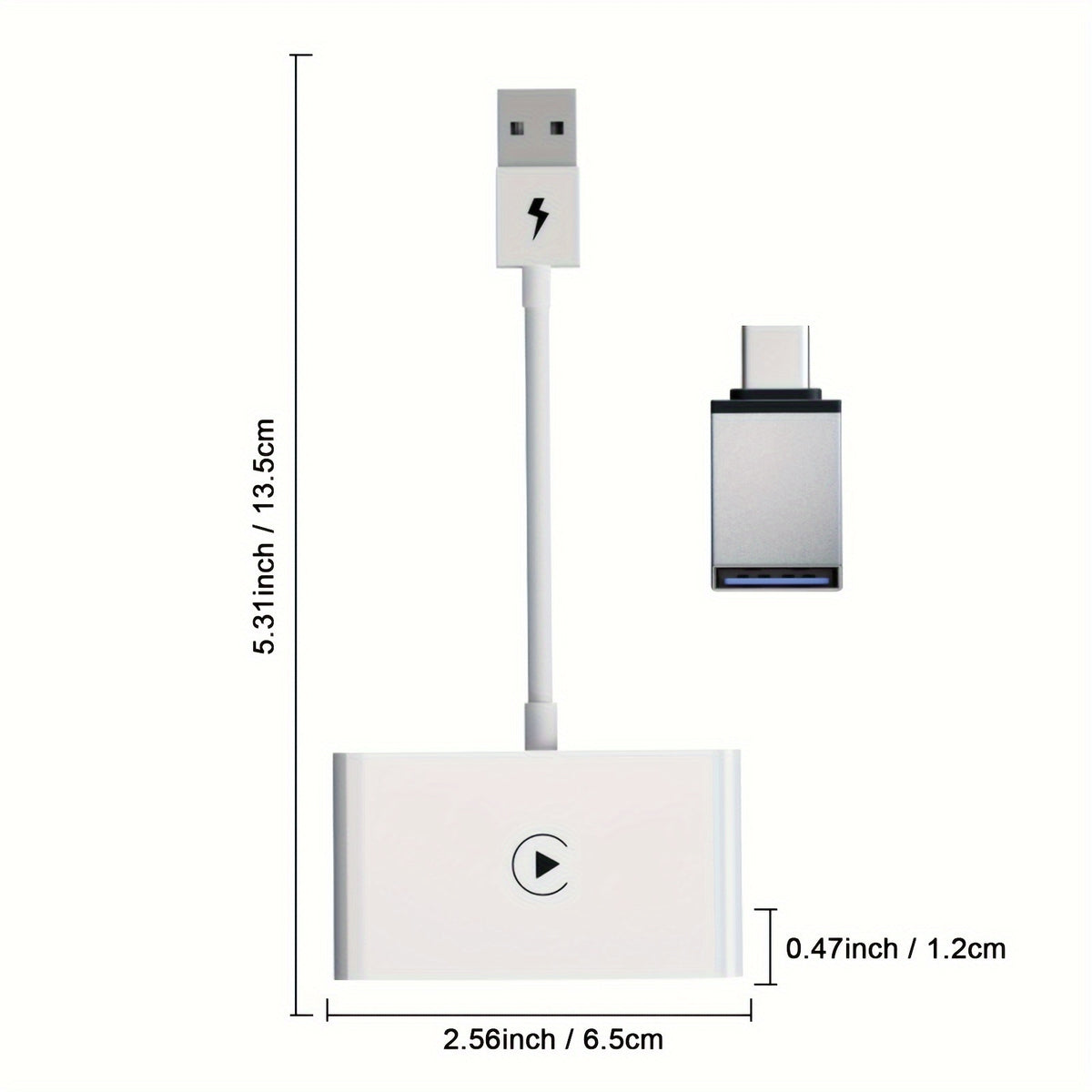 Portable Wireless Adapter Carplay Wired to Wireless Plug And Play Connect Wireless Dongle USB Car Converter for iPhone IOS 10+, Suitable for 2016 And Later Car