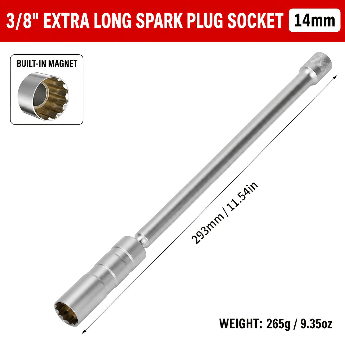Upgraded 1pc/ 2+ 3pcs Magnetic Universal Spark Plug Socket Tool Set, Includes 0.55In And 0.63In Universal Spark Plug Removal Kit, Vehicle Maintenance Kit Repair Tools, Professional-Grade Tools, Durable Magnetic Sockets