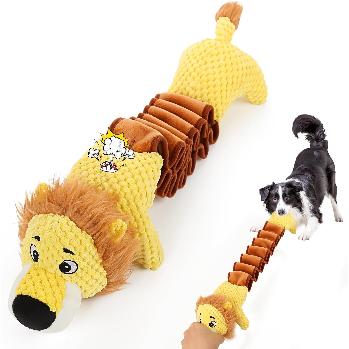 Squeaky Dog Toys for Aggressive Chewers - Interactive Tug of War Rope Toy, Crinkle Plush Chew Toys for Small Medium Large Dogs, Durable Pet Play Toy with Hidden Squeaker