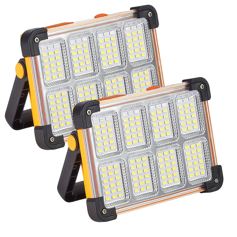 Solar Rechargeable LED Floodlight Flashlight, IP44 Waterproof 4500 Lumens Ultra-Bright Portable Camp Light, USB & Solar Dual Charging 2200mAh, 4 Modes Indoor Outdoor Lighting for Camping, Fishing & Car Maintenance