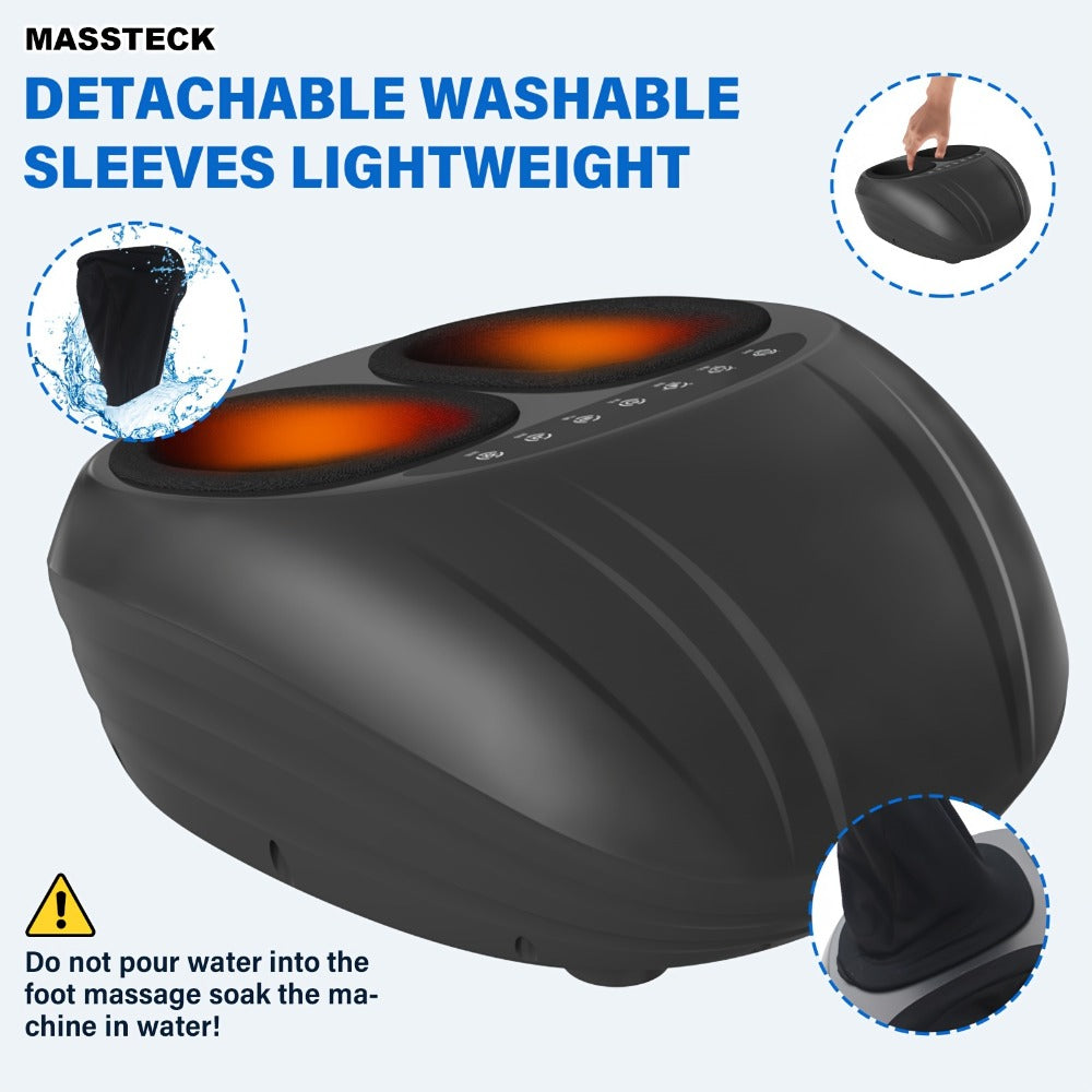 Shiatsu Foot Massager Machine with Heat – Deep Kneading Electric Foot Massager for Plantar Fasciitis, Tired Muscles & Arch Pain Relief | Fits Men Up to Size 12 | Home & Office Use | Gift for Mom, Dad & Seniors