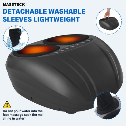 Shiatsu Foot Massager Machine with Heat – Deep Kneading Electric Foot Massager for Plantar Fasciitis, Tired Muscles & Arch Pain Relief | Fits Men Up to Size 12 | Home & Office Use | Gift for Mom, Dad & Seniors