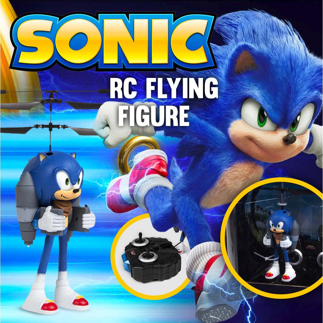 Sonic the Hedgehog 2.5CH IR Jetpack Flying Figure Helicopter – Remote Control Indoor Flying Toy for Kids Boys Sonic Fans – Birthday Christmas Gift Ages 6 7 8 9 10+
