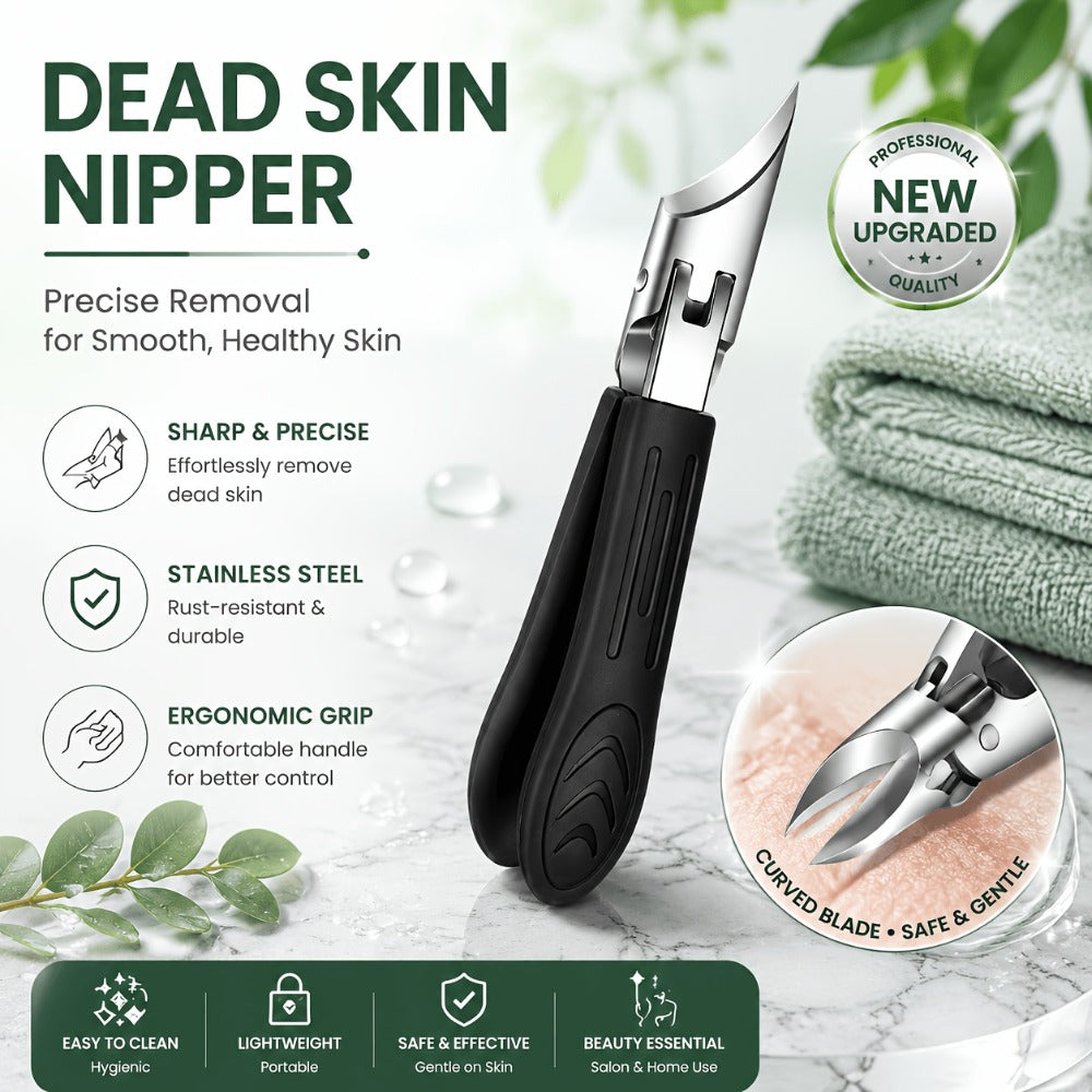Nail Clipper Kit 7 Piece Heavy Duty for Men Professional Stainless Steel Thick Toenail Care Set – Nail File Cuticle Clipper Ergonomic Black Handle, Complete Manicure Pedicure Foot Care Tools