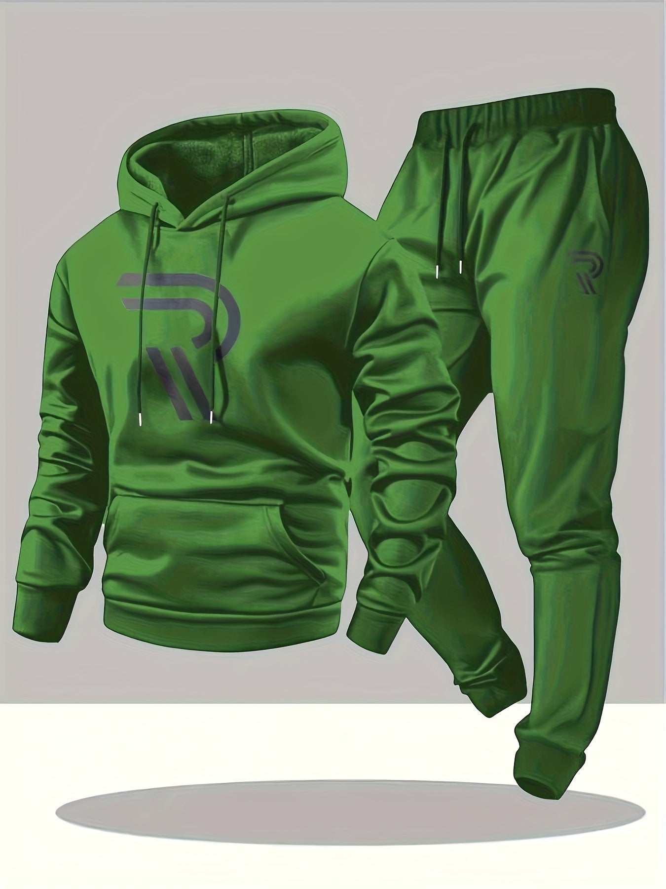 Men's Tracksuit Jacket and Pants Set - Patriotic Print Cold-Weather Style