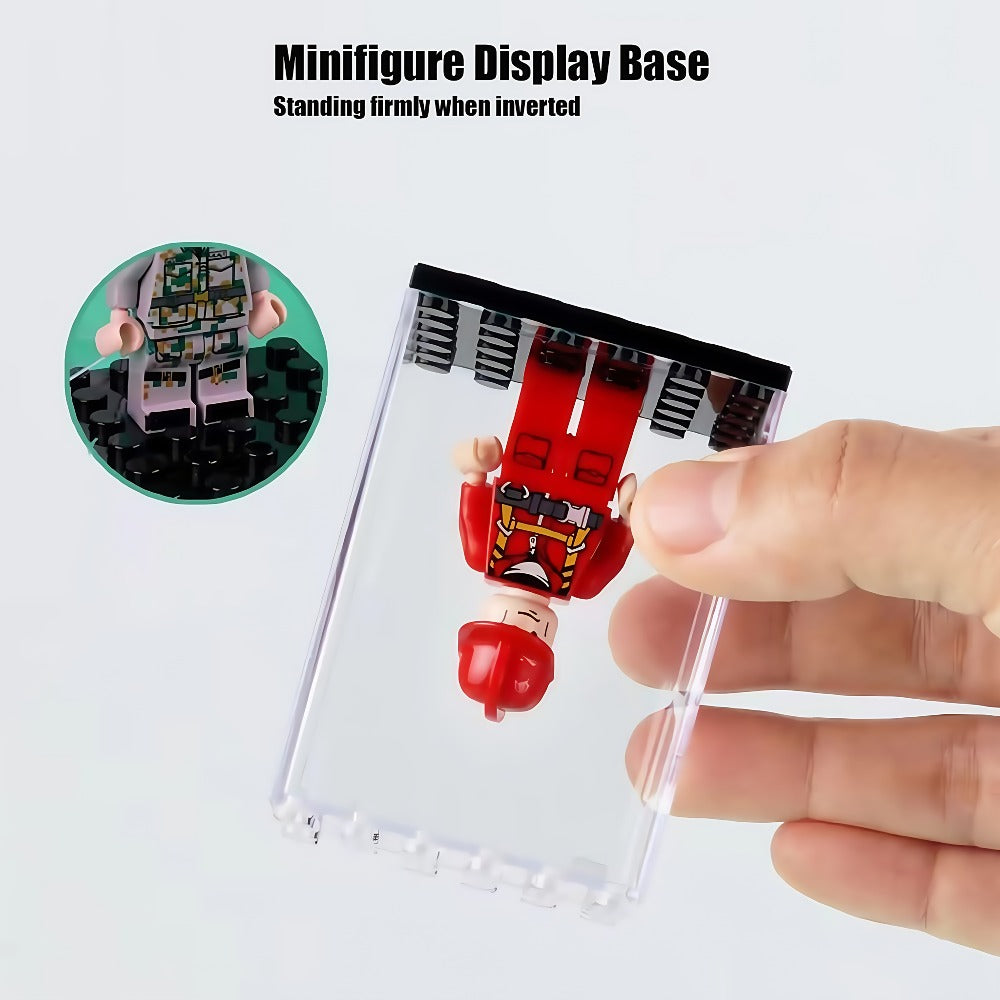 Minifigure Display Case 20-Pack – Clear Acrylic Stackable Storage Boxes for LEGO Figures, Action Figures & Collectibles | Dustproof 360° Showcase, 2.68×1.89×1.89 in