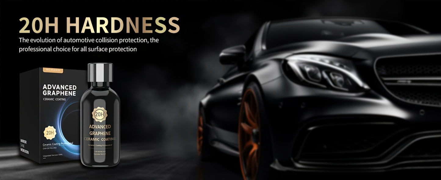 Graphene Ceramic Coating Kit 70ml – 20H Ultra High Gloss Car Paint Protection, 10+ Year Long-Lasting Shield, Auto Detailing Coat for All Vehicles, Apply After Car Wash & Paint Correction