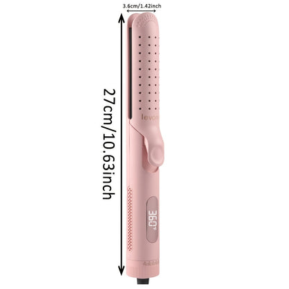 2-in-1 Curling Iron & Hair Straightener 360° Adjustable 5-Level Hot Cold Air Dual Voltage Fast Heat Salon Curler for Long Short Hair Women Black Pink
