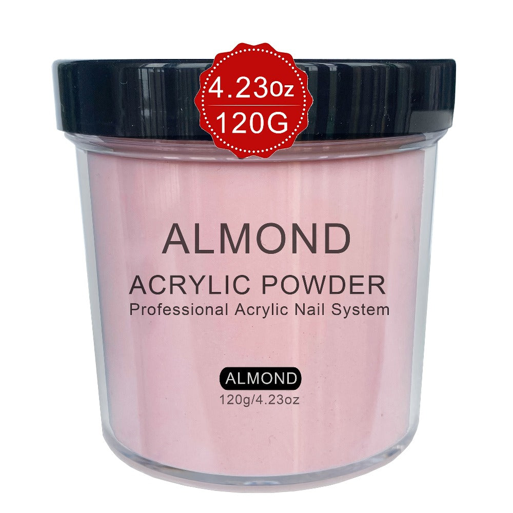 Acrylic Nail Powder 4oz Formaldehyde-Free Rose Peach Almond Natural Pink Shades Professional System for Nail Extensions Sculpting 3D Nail Art Overlay - No Lamp Needed Nail Tech Supplies
