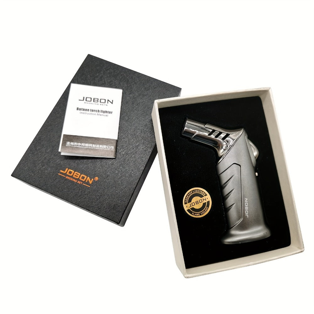 Butane Torch Lighter Gift Set 2500°F, Refillable with Safety Lock & Adjustable Flame, High-Temperature Kitchen Cooking Camping Outdoor Torch, Gift Box Included, Gas Not Included