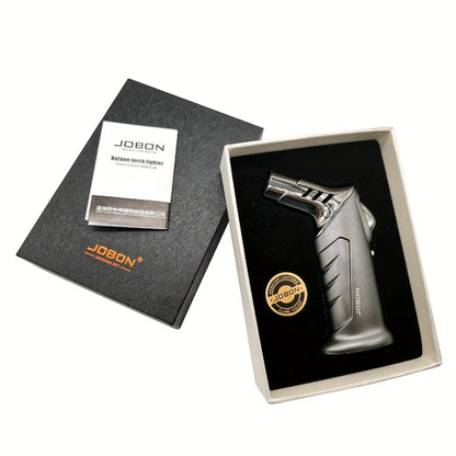 Butane Torch Lighter Gift Set 2500°F, Refillable with Safety Lock & Adjustable Flame, High-Temperature Kitchen Cooking Camping Outdoor Torch, Gift Box Included, Gas Not Included