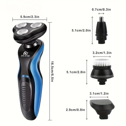 Electric Shaver for Men 4-in-1 – USB Rechargeable Electric Razor & Beard Trimmer Kit for Wet & Dry Shaving, Portable Grooming Set, Perfect Father's Day Gift for Dad, Husband & Male Friends